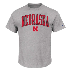 Nebraska Cornhuskers Eternal Fortune Fashion Arch Over T-Shirt 2XLarge Tall Heather Grey