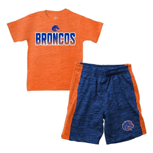 Wes and Willy Kids' Boise State Broncos Blocky T-Shirt & Short Set