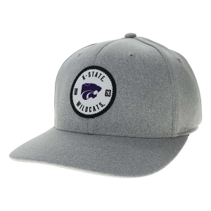 Kansas State Wildcats Legacy Bowler Flexfit Hat M/L Heather Grey