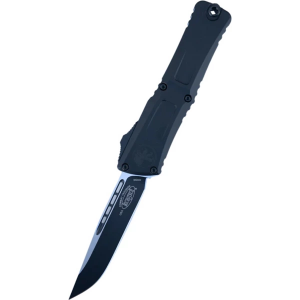 Microtech 1143-1 Combat Troodon Gen III Two Tone Black Drop Point OTF Black Automatic Knife