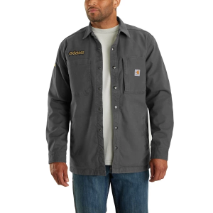 Men's Carhartt Flame-Resistant Rugged Flex Canvas Jac Long Sleeve Button Up Shirt 2XLarge Shadow