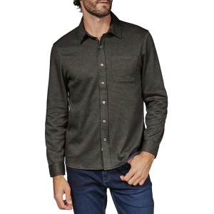 Men's 7 Diamonds Generation Knit Long Sleeve Button Up Shirt Medium Chocolate