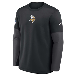 Minnesota Vikings Nike 2025 Coach Sideline Midweight Crewneck 2XLarge Black