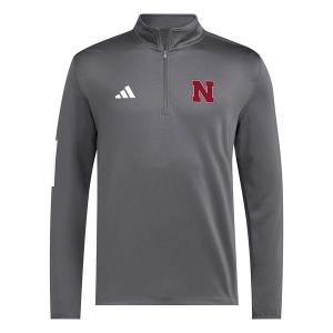 Nebraska Cornhuskers adidas Golf 1/4 Zip 3XLarge Dark Grey