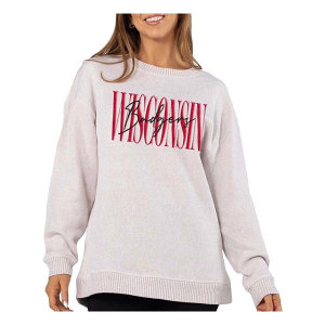 Wisconsin Badgers Chicka-D Women's Crew XLarge Natural