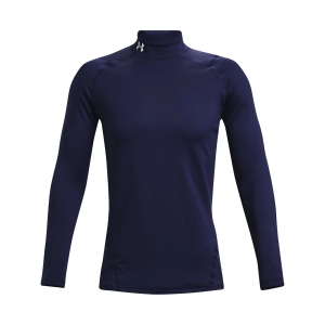 Men's Under Armour ColdGear Armour Fitted Long Sleeve Compression Shirt Medium Midnight Navy/White