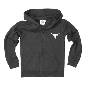 Texas Longhorns Wes and Willy Kids Girls' Full Zip XLarge Black