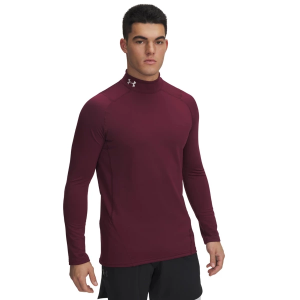 Men's Under Armour ColdGear Armour Fitted Long Sleeve Compression Shirt 2XLarge Maroon/White