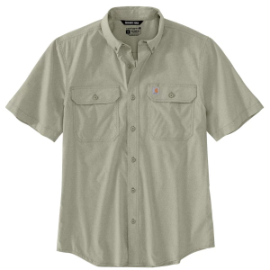 Men's Carhartt Force Relaxed Fit Long Sleeve Button Up Shirt Large Burnt Olive
