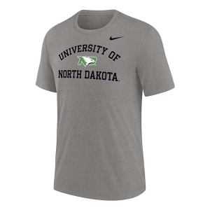 North Dakota Fighting Hawks Nike Throwback Arch Vault T-Shirt Medium Heather Grey