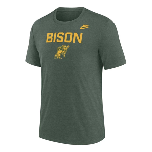 North Dakota State Bison Nike Throwback Vault T-Shirt Medium Dark Green
