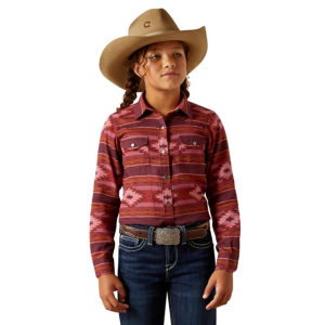 Girls' Ariat Jewel Long Sleeve Button Up Shirt Large Rosa Southwest
