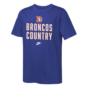 Kids' Denver Broncos Nike Rewind T-Shirt Large Royal