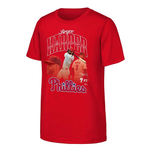 Kids' Philadelphia Phillies Bryce Harper Triple Pic T-Shirt Medium Red