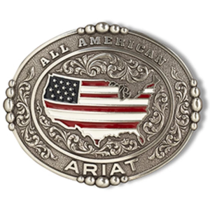 Ariat All American Silver Over Belt Buckle Belt Silver