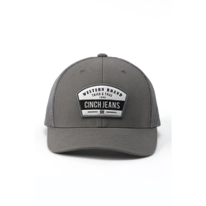 Men's Cinch Western Brand Logo Patch Snapback Hat One Size Grey