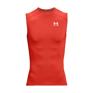 Men's Under Armour HeatGear Sleeveless Compression Shirt Small Dark Orange