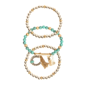 The Jewelry Group Lainey Wilson 3 Row Stretch Beaded Charm Bracelets