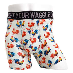 Men's Waggle Golf Caddie Boxer Briefs Underwear Golf 2XLarge Cocky Rooster