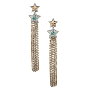 The Jewelry Group Lainey Wilson Star Chain Earrings Turquoise