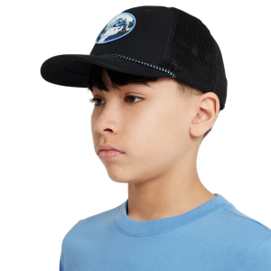 Boys' Nike Rise Graphic Snapback Hat One Size Black/Barely Volt