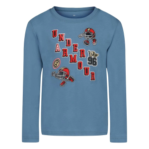 Under Armour FB Helmet Play Long Sleeve T-Shirt Toddler 4T Blue Smoke
