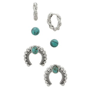 The Jewelry Group Lainey Wilson Horseshoe Trio Earrings Turquoise