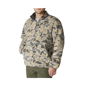 Men's Carhartt Loose Fit Fleece Camo Work Collared 2XLarge Khaki Vintage Camo
