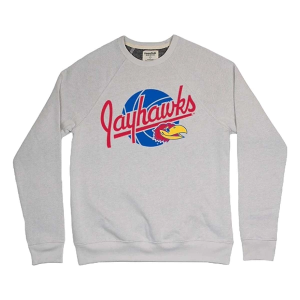 Kansas Jayhawks Homefield Apparel Crew 2XLarge Light Grey