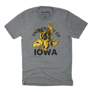 Iowa Hawkeyes Homefield Apparel Vintage Hawkeye T-Shirt 3XLarge Grey Heather