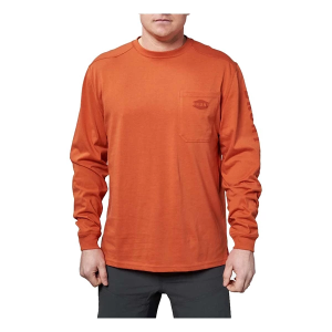 Men's BRUNT Pocket Long Sleeve T-Shirt Small Orange