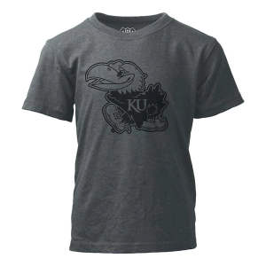 Kansas Jayhawks Wes and Willy Blackout Kids' T-Shirt XLarge Castlerock