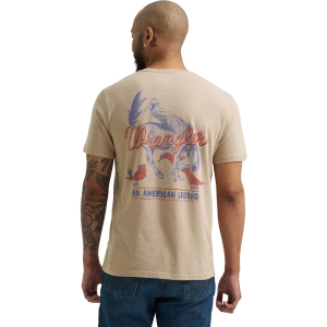 Men's Wrangler Bucking Cowboy Graphic T-Shirt XLarge Trench Coat WRG