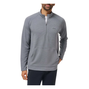 Men's TravisMathew Performance Waffle Long Sleeve 1/4 Zip Large Quiet Shade