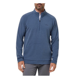 Men's TravisMathew Performance Waffle Long Sleeve 1/4 Zip Small Bering Sea