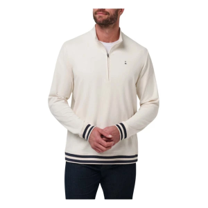 Men's TravisMathew Happier Hour Long Sleeve 1/4 Zip Small Birch