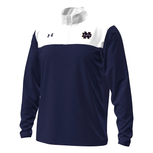 Notre Dame Fighting Irish Under Armour Sideline Block 1/4 Zip Medium Navy/White