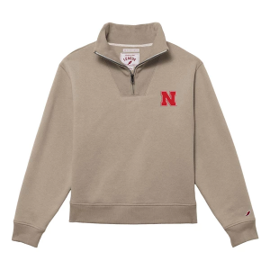 Nebraska Cornhuskers League Collegiate Women's 1991 1/4 Zip Small Khaki