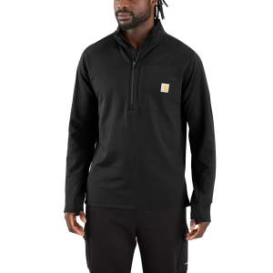 Men's Carhartt Force Relaxed Fit Mock Neck Half-Zip 1/4 Zip,1/2 Zip XLarge Black