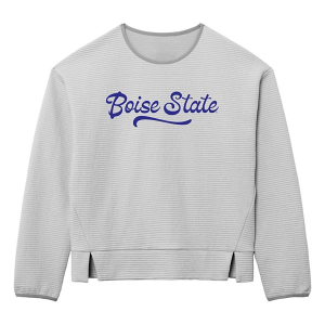 Boise State Broncos League Collegiate Women's Crew XLarge Grey Heather