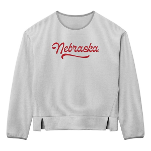 Nebraska Cornhuskers League Collegiate Women's Crew Large Grey Heather