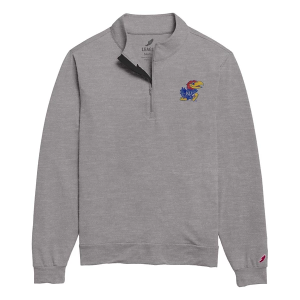 Kansas Jayhawks League Collegiate All Day 1/4 Zip XLarge Grey Heather
