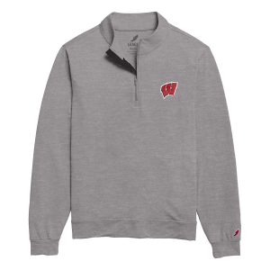 Wisconsin Badgers League Collegiate All Day 1/4 Zip XLarge Grey Heather