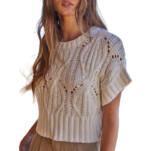 Women's By Together Pullover Sweater Cable Knit Large Cream
