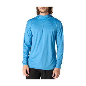 Men's Carhartt Force Sun Defender Lightweight Hooded Logo Graphic Long Sleeve T-Shirt 2XLarge Tall Horizon Blue Heather