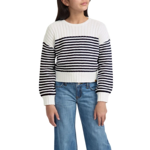 Girls' abercrombie kids Pullover Sweater Slash Neck 9/10 Bright White