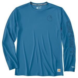 Men's Carhartt Force Sun Defender Lightweight Logo Graphic Long Sleeve T-Shirt Large Tall Blue