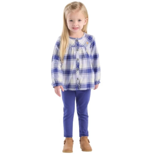 Girls' Carhartt Flannel Set Toddler 2T Navy Blue