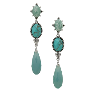 The Jewelry Group Lainey Wilson Stone Linear Earrings Turquoise