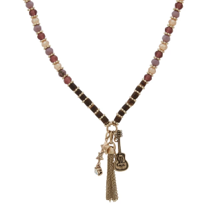 The Jewelry Group Lainey Wilson Star & Guitar Charm Convertible Necklace